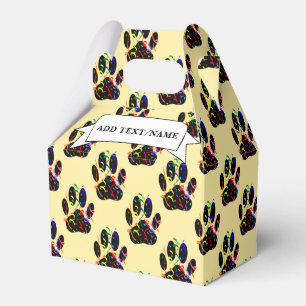 Paw Prints Confetti And Party Streamer Custom Favor Boxes