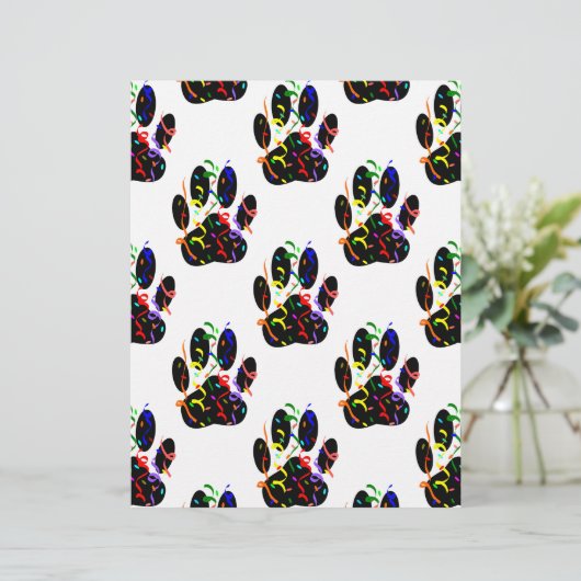 Paw Prints Confetti And Party Streamer Pattern (Standing Front)