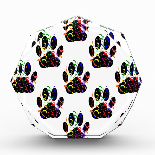Paw Prints Confetti And Party Streamer Pattern Award (Front)