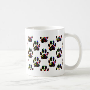 Paw Prints Confetti And Party Streamer Pattern Coffee Mug