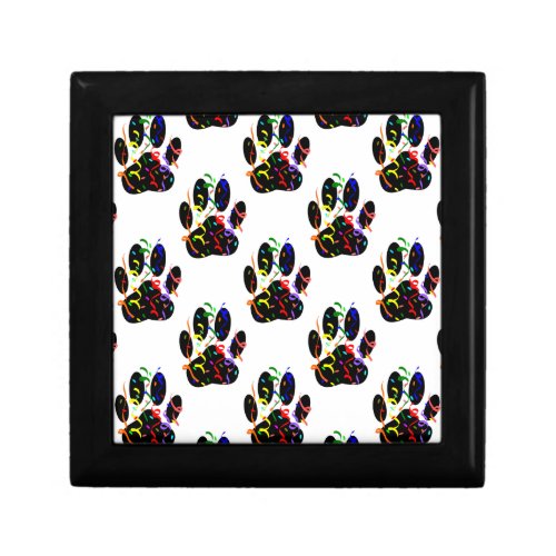 Paw Prints Confetti And Party Streamer Pattern Jewelry Box