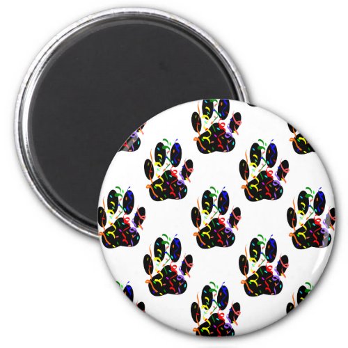 Paw Prints Confetti And Party Streamer Pattern Magnet