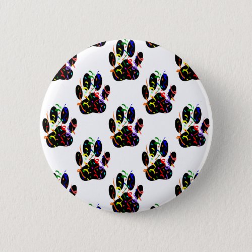 Paw Prints Confetti And Party Streamer Pattern Pinback Button