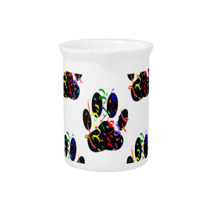 Paw Prints Confetti And Party Streamer Pattern Pitcher