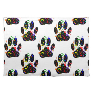 Paw Prints Confetti And Party Streamer Pattern Placemat