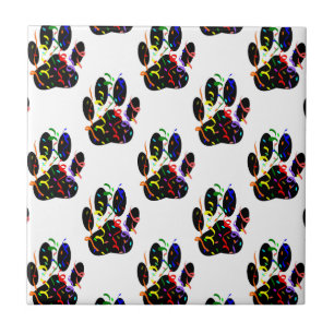 Paw Prints Confetti And Party Streamer Pattern Tile