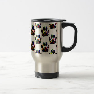 Paw Prints Confetti And Party Streamer Pattern Travel Mug