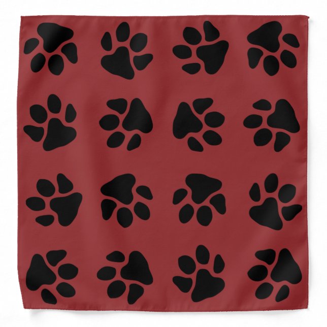 Paw Prints (Custom Color) Bandana (Front)