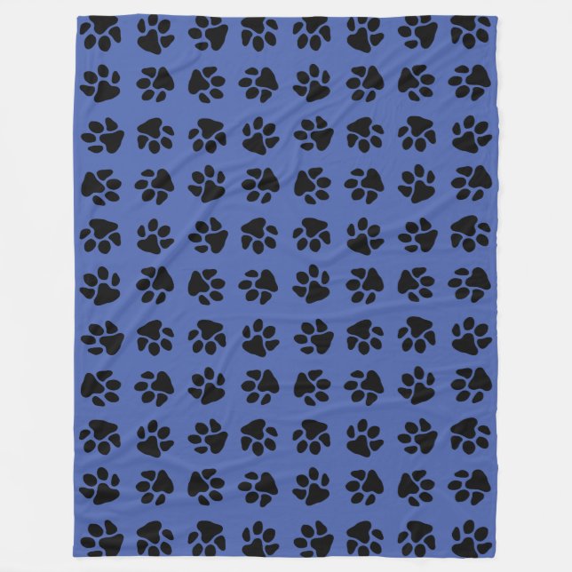 Paw Prints (Custom Color) Fleece Blanket (Front)