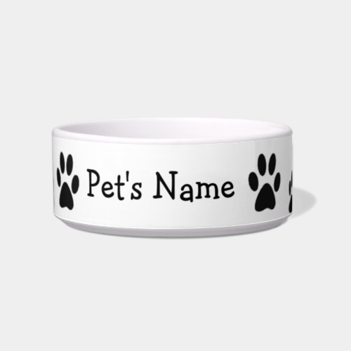 Paw Prints Custom Dog or Cat Dish Pet Bowl