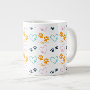 Paw Prints Cute Dog Lover Giant Coffee Mug