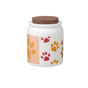 Paw Prints cute Dog Lovers Candy Jar