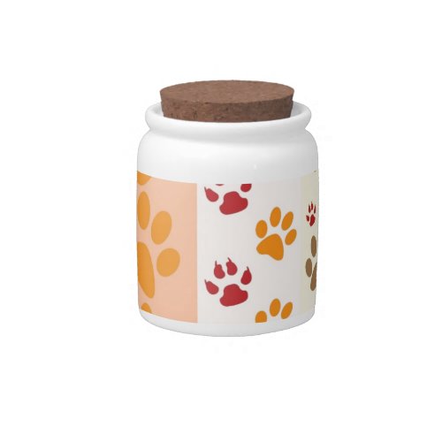 Paw Prints cute Dog Lovers Candy Jar