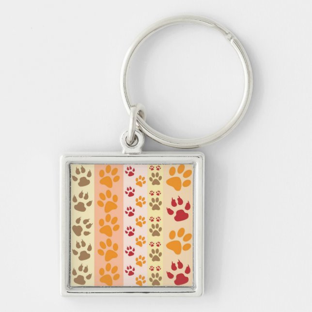 Paw Prints cute Dog Lovers Keychain (Front)