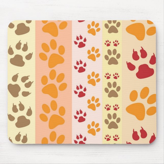 Paw Prints cute Dog Lovers Mouse Pad (Front)