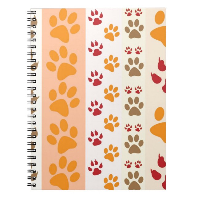 Paw Prints cute Dog Lovers Notebook (Front)