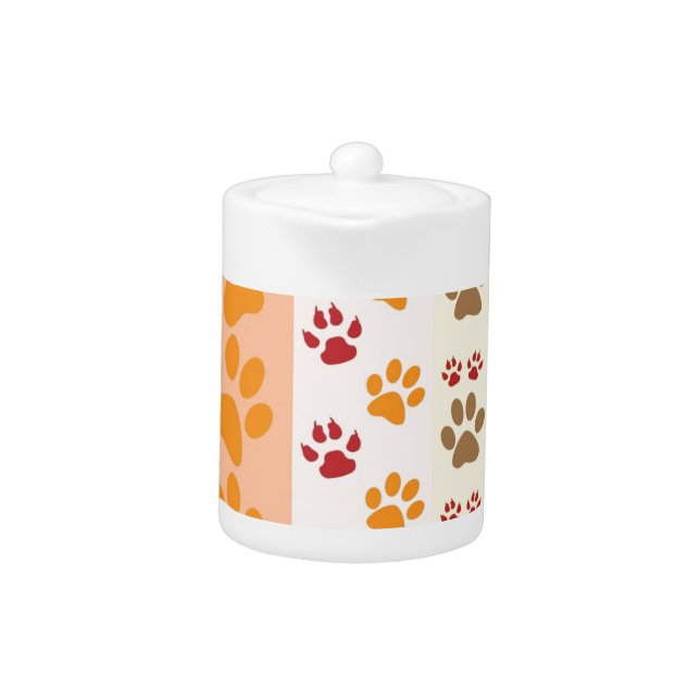 Paw Prints cute Dog Lovers Teapot (Front)