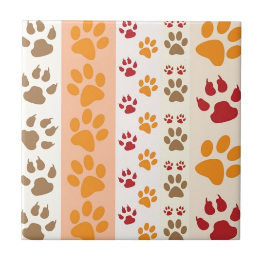 Paw Prints cute Dog Lovers Tile | Zazzle.com