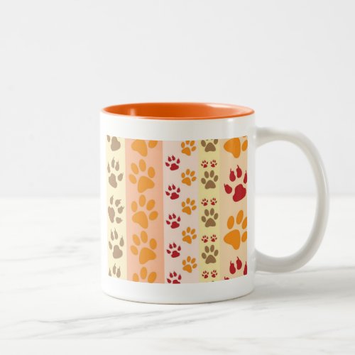 Paw Prints cute Dog Lovers Two_Tone Coffee Mug