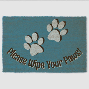 Paw Prints Design Coir Door Mat