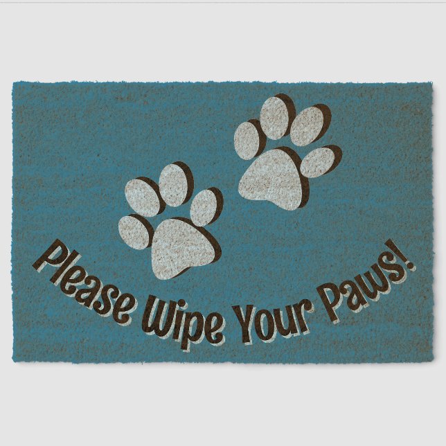 Paw Prints Design Coir Door Mat (Front)