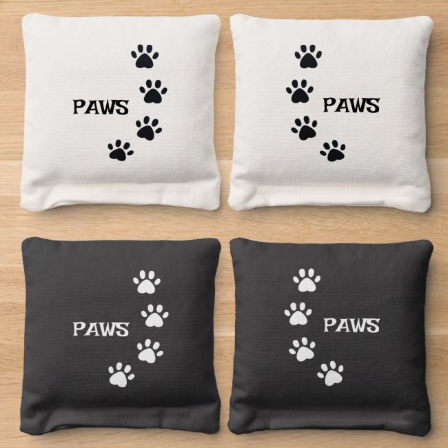 Paw Prints Design Cornhole Bean Bags