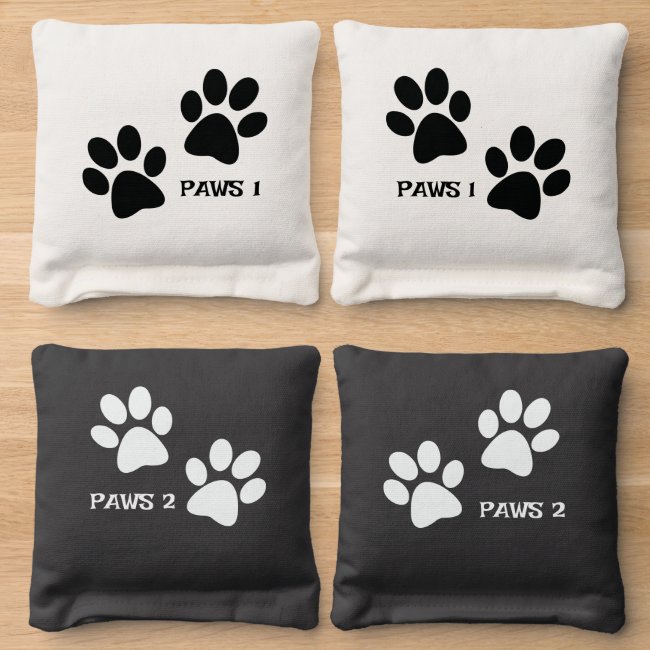 Paw Prints Design Cornhole Bean Bags