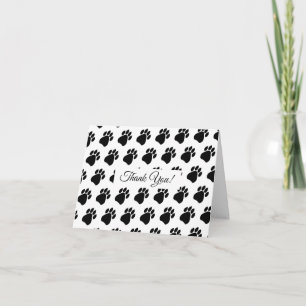 Paw Prints Design Letterpress Thank You Card