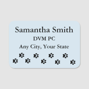 Paw Prints Design Name Tag
