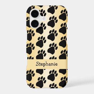 Paw Prints Design Orange Coloured iPhone 17 Case