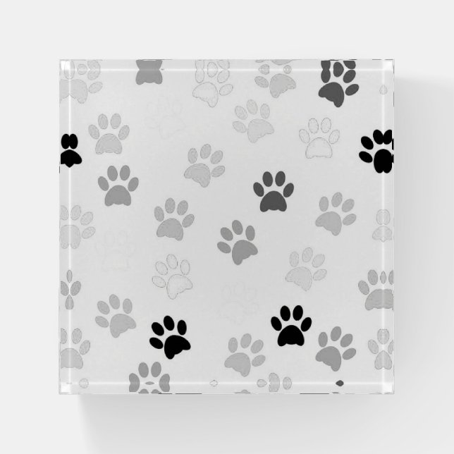 Paw Prints Design Paperweight (Front)