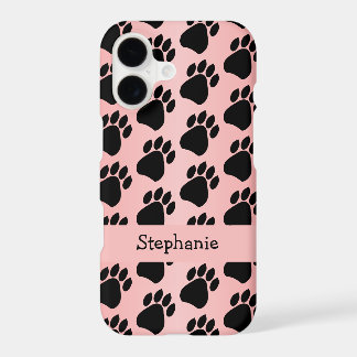 Paw Prints Design Pink Coloured iPhone 17 Case