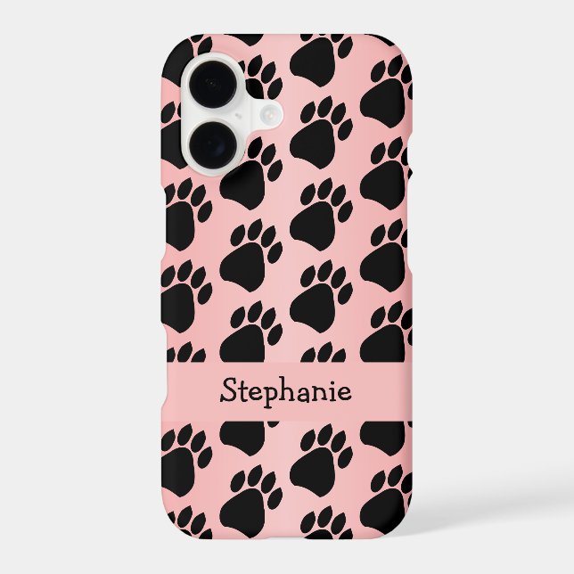 Paw Prints Design Pink Coloured Case-Mate iPhone Case (Back)