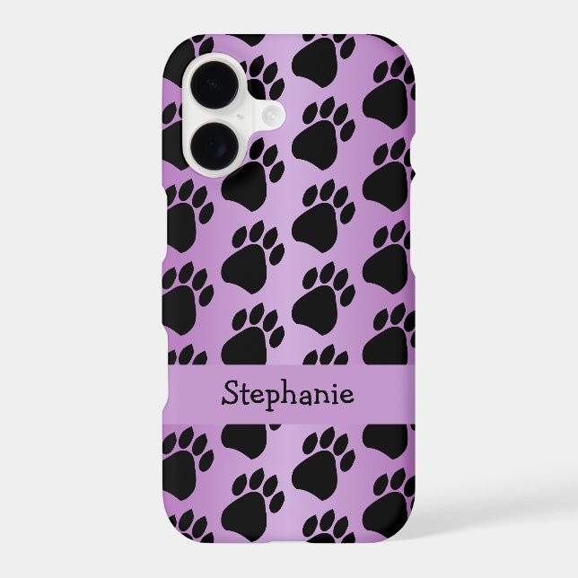 Paw Prints Design Purple Coloured Case-Mate iPhone Case (Back)