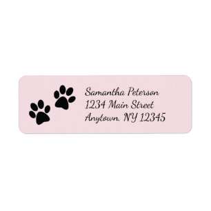 Paw Prints Design Return Address Labels