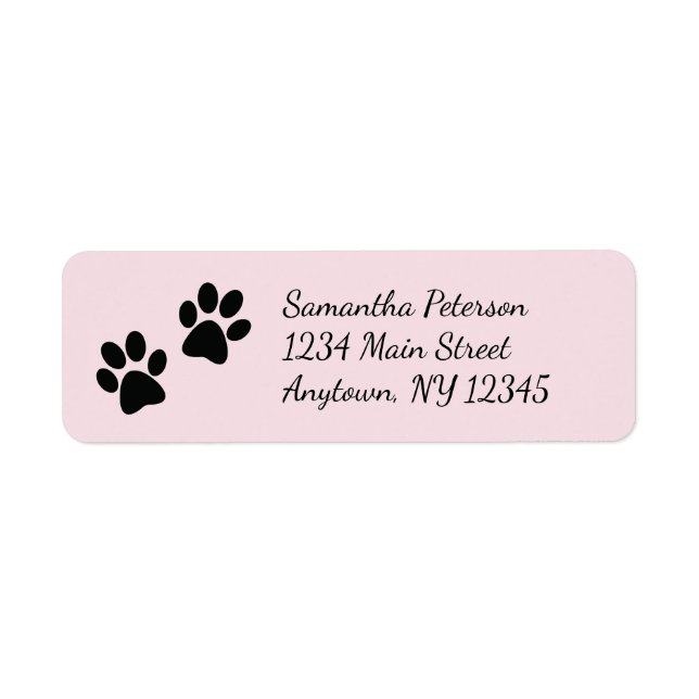 Paw Prints Design Return Address Labels (Front)