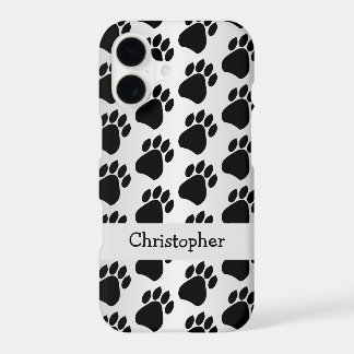 Paw Prints Design Silver Coloured iPhone 17 Case