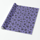 Black Dog/Cat/Animal Paw Prints on Orange Wrapping Paper