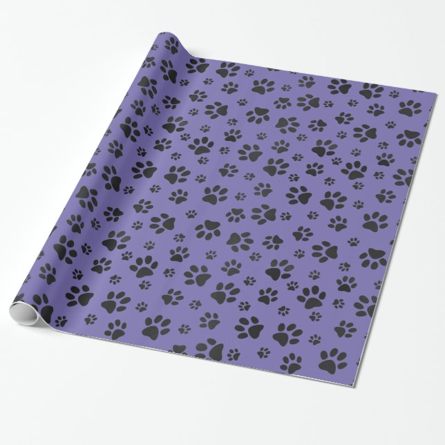 Paw Prints Design Wrapping Paper (Unrolled)