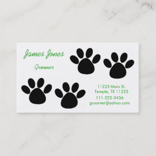 Paw Prints Dog Groomer Business Card