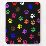 Paw Prints Dog Pet Colorful Fun Mousepad at Zazzle