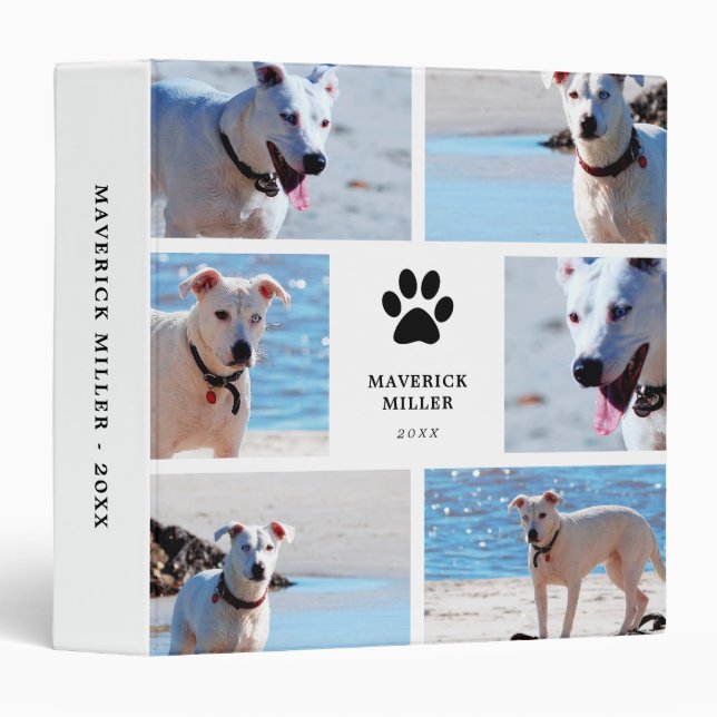 Paw Prints - Dog Photo Collage 3 Ring Binder (Front/Spine)