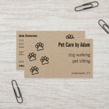 Paw Prints Dog Walker Pet Sitter Kraft Paper