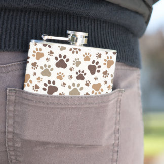 Paw Prints  Flask