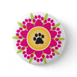 Paw Prints Flower Button