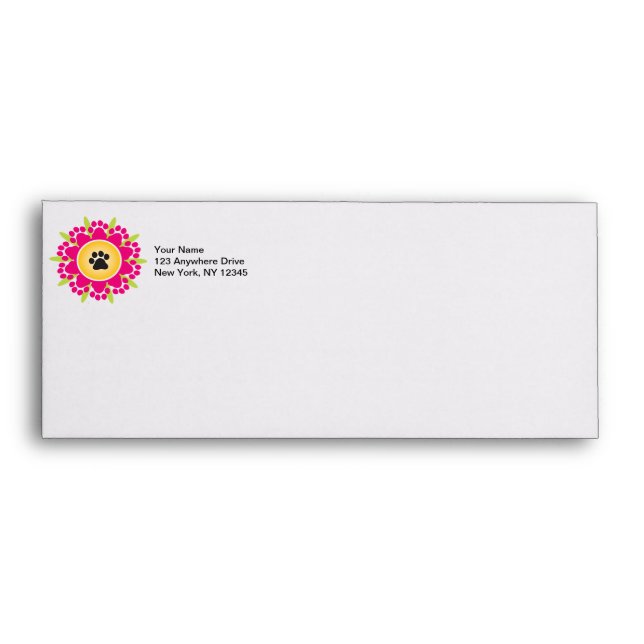 Paw Prints Flower Envelope (Front)