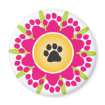 Paw Prints Flower Magnet
