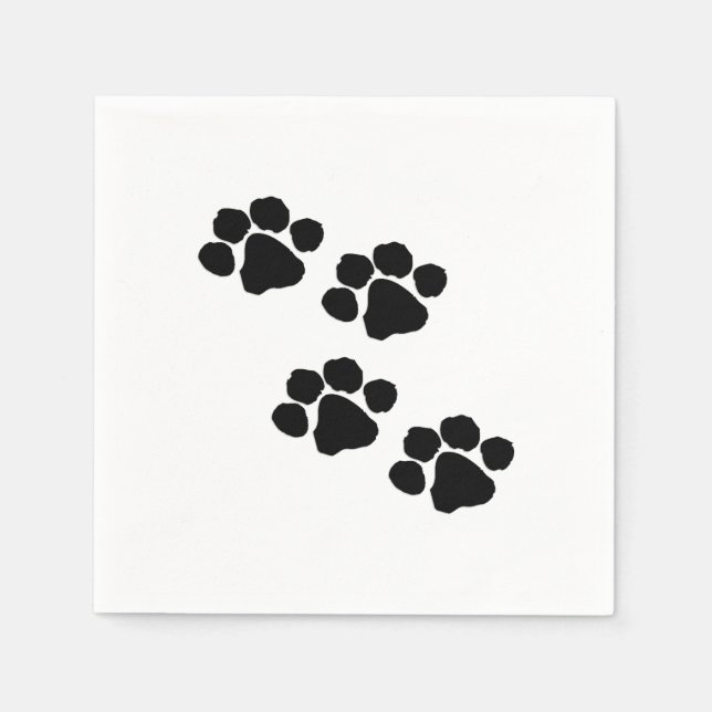 Paw Prints For Animal Lovers Paper Napkins (Front)