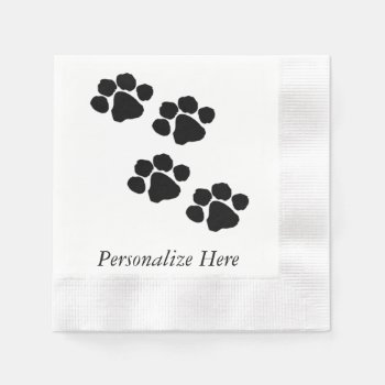 Paw Prints For Animal Lovers Paper Napkins by bonfireanimals at Zazzle