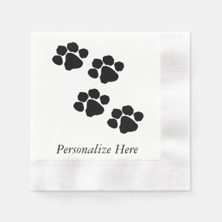 Paw Prints For Animal Lovers Paper Napkins